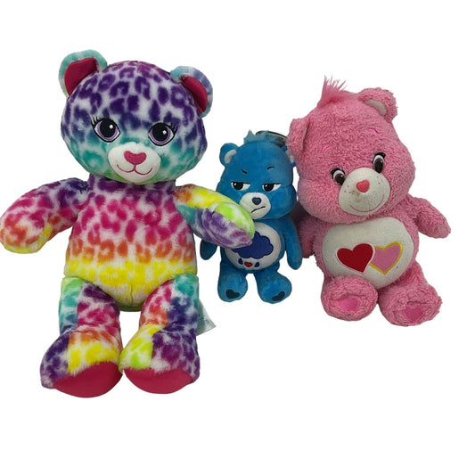 BABW Rainbow Lisa Frank Leopard & Care Bears Plush Dolls Grumpy Loves A LOT - Warehouse Toys