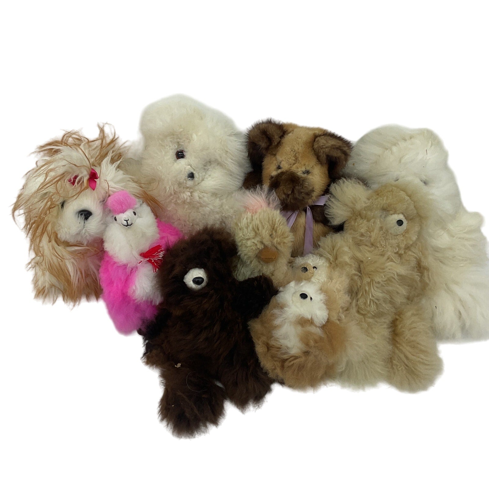 Babypaca & Others Tourist Souvenirs Alpaca Real Fur Stuffed Bears Preowned LOT - Warehouse Toys