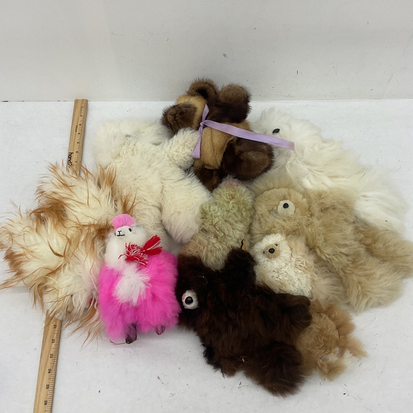 Babypaca & Others Tourist Souvenirs Alpaca Real Fur Stuffed Bears Preowned LOT - Warehouse Toys