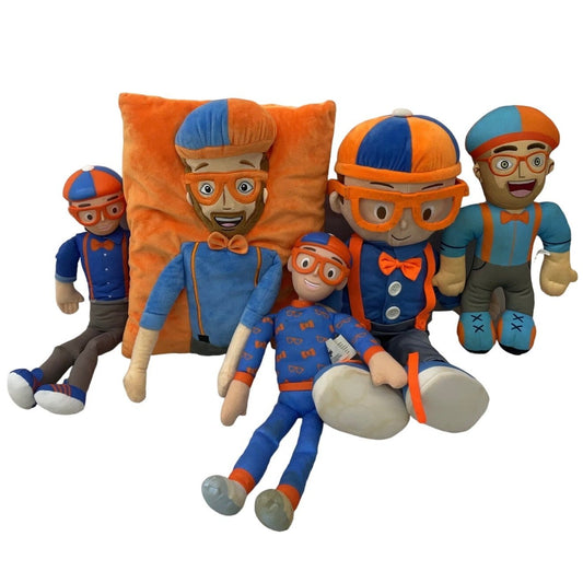 Blippi Orange Blue Plush Dolls Toys Stuffed Animals Figures Mixed Preowned LOT - Warehouse Toys