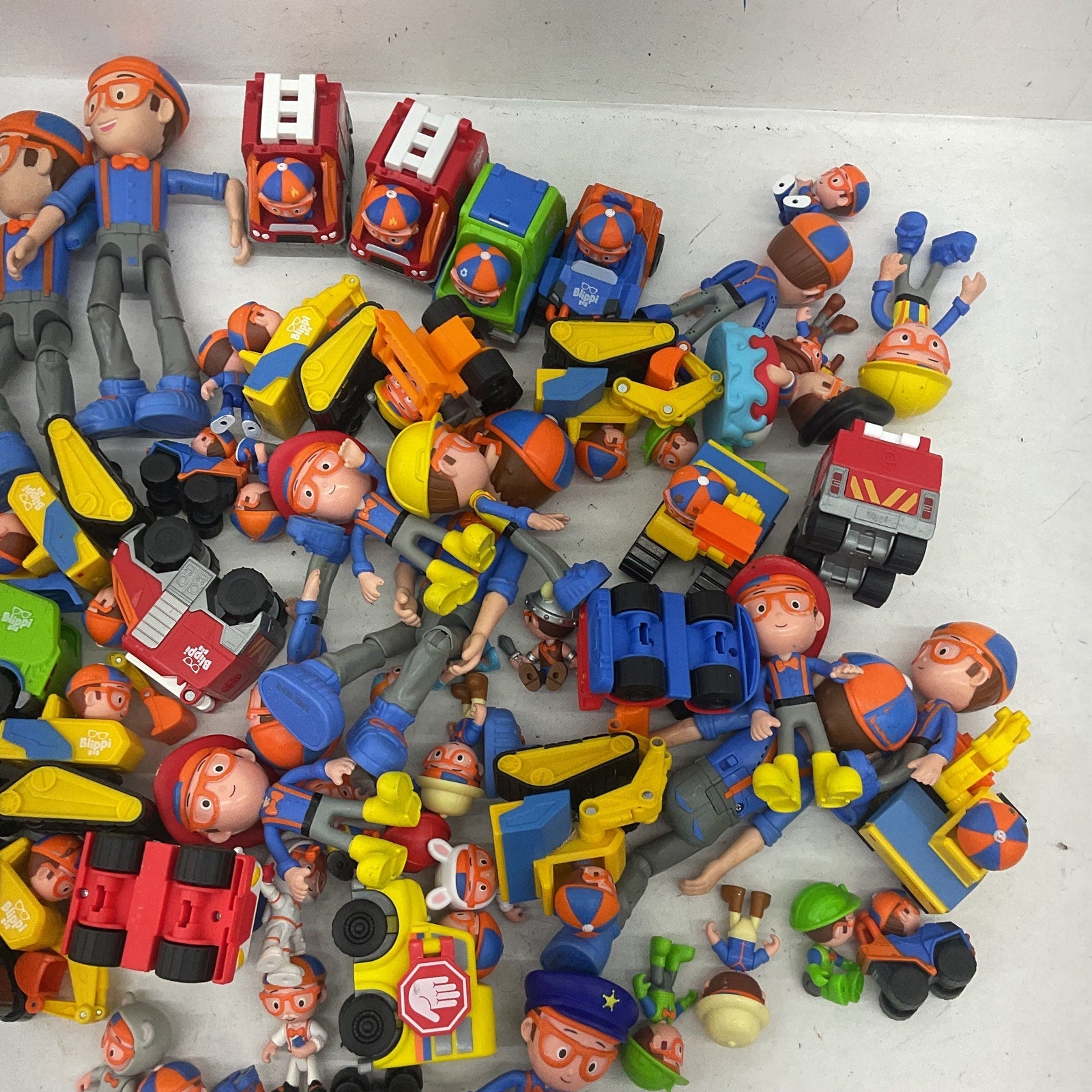 Blippi Orange Blue Vehicles Toy Figures Cake Toppers Dolls 10 lbs Preowned LOT - Warehouse Toys