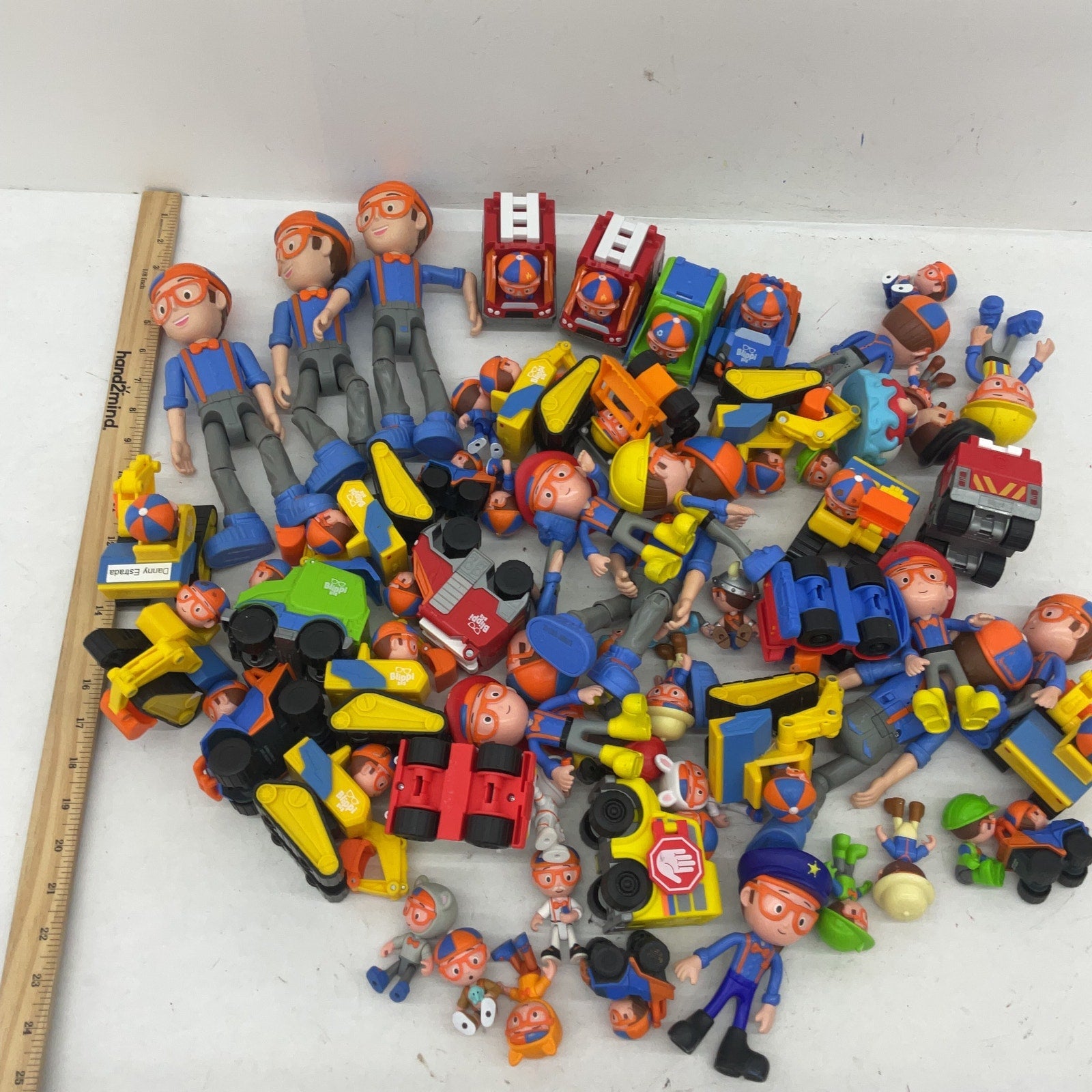 Blippi Orange Blue Vehicles Toy Figures Cake Toppers Dolls 10 lbs Preowned LOT - Warehouse Toys