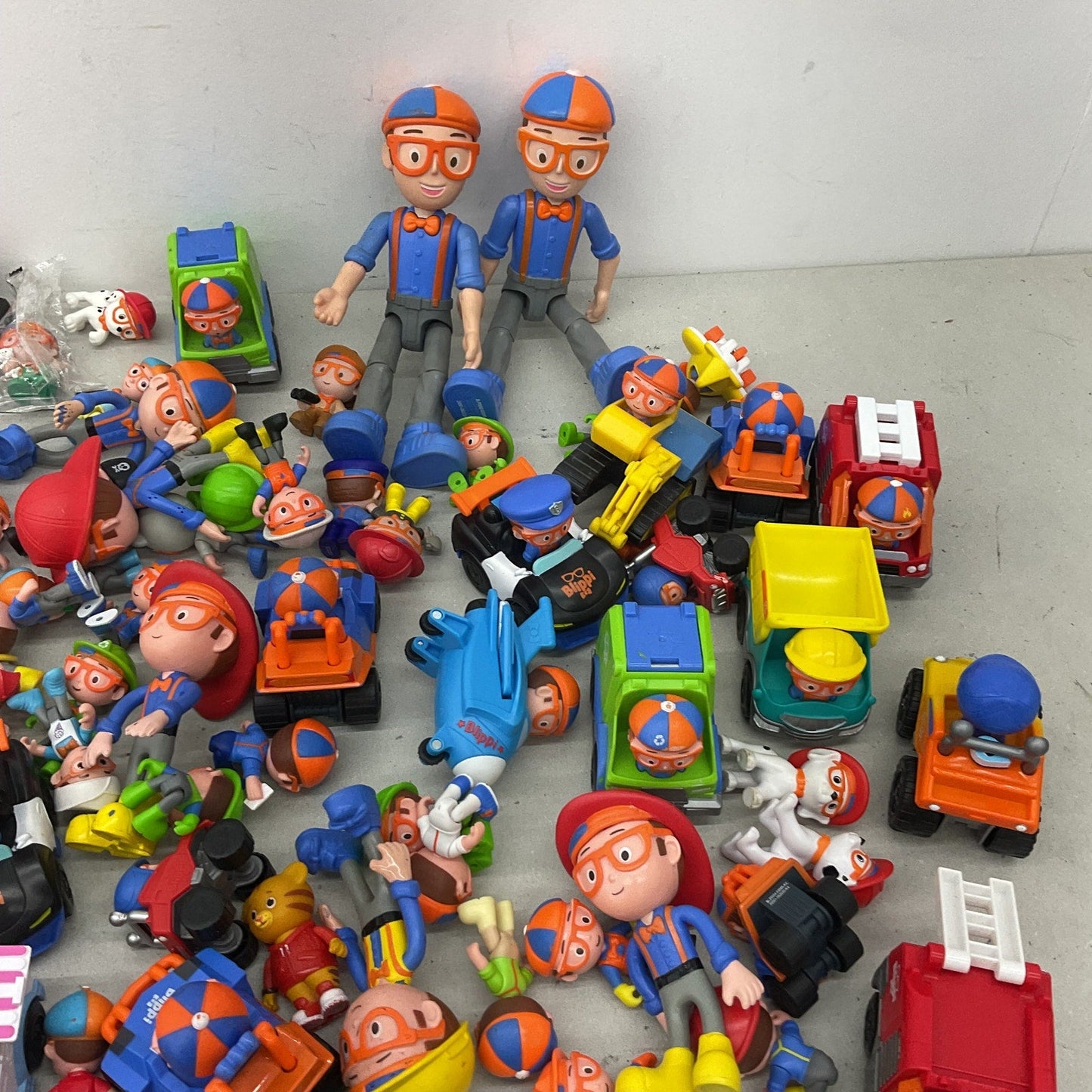 Blippi Orange Blue Vehicles Toy Figures Cake Toppers Dolls 15 lbs Preowned LOT - Warehouse Toys