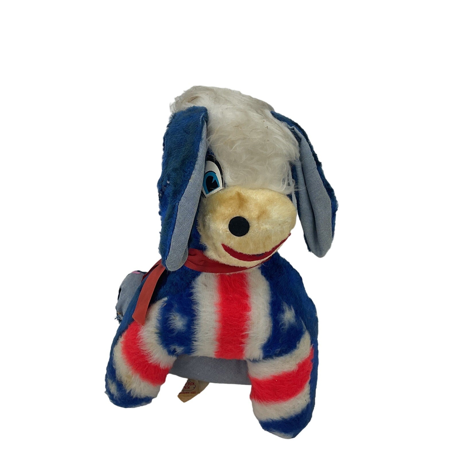 Blue & Red White Knox Creations Vintage Novelty Fair Prize Donkey Plush Doll Toy - Warehouse Toys