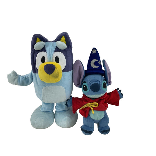 Bluey Dog Character Plush Doll & Disney Stitch Fantasia Wizard Stuffed Toy - Warehouse Toys