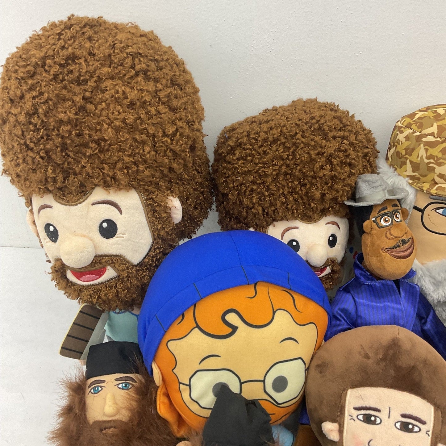 Bob Ross Duck Dynasty & Others Humanoid Human Character Plush Dolls 5 lbs LOT - Warehouse Toys