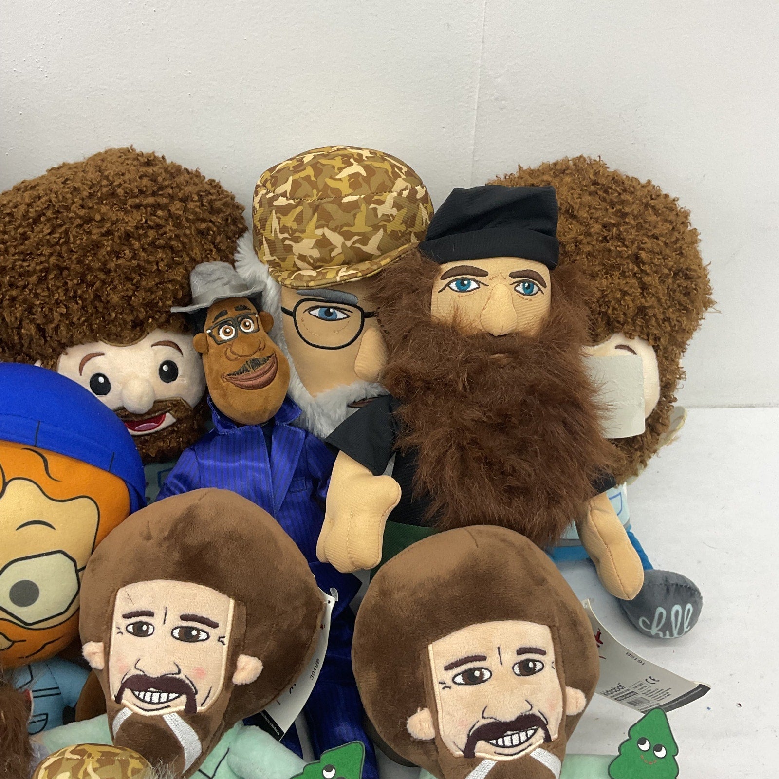 Bob Ross Duck Dynasty & Others Humanoid Human Character Plush Dolls 5 lbs LOT - Warehouse Toys