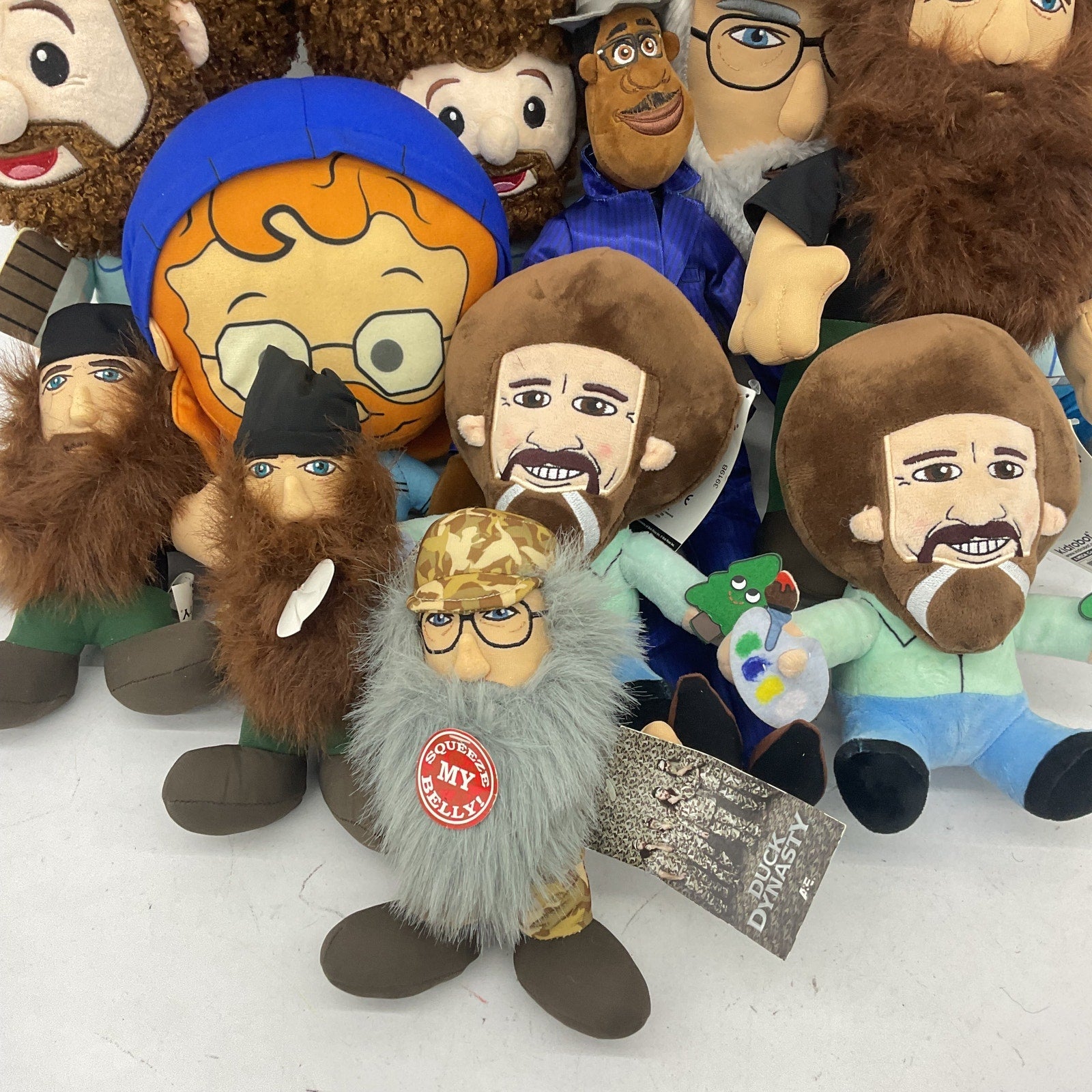 Bob Ross Duck Dynasty & Others Humanoid Human Character Plush Dolls 5 lbs LOT - Warehouse Toys