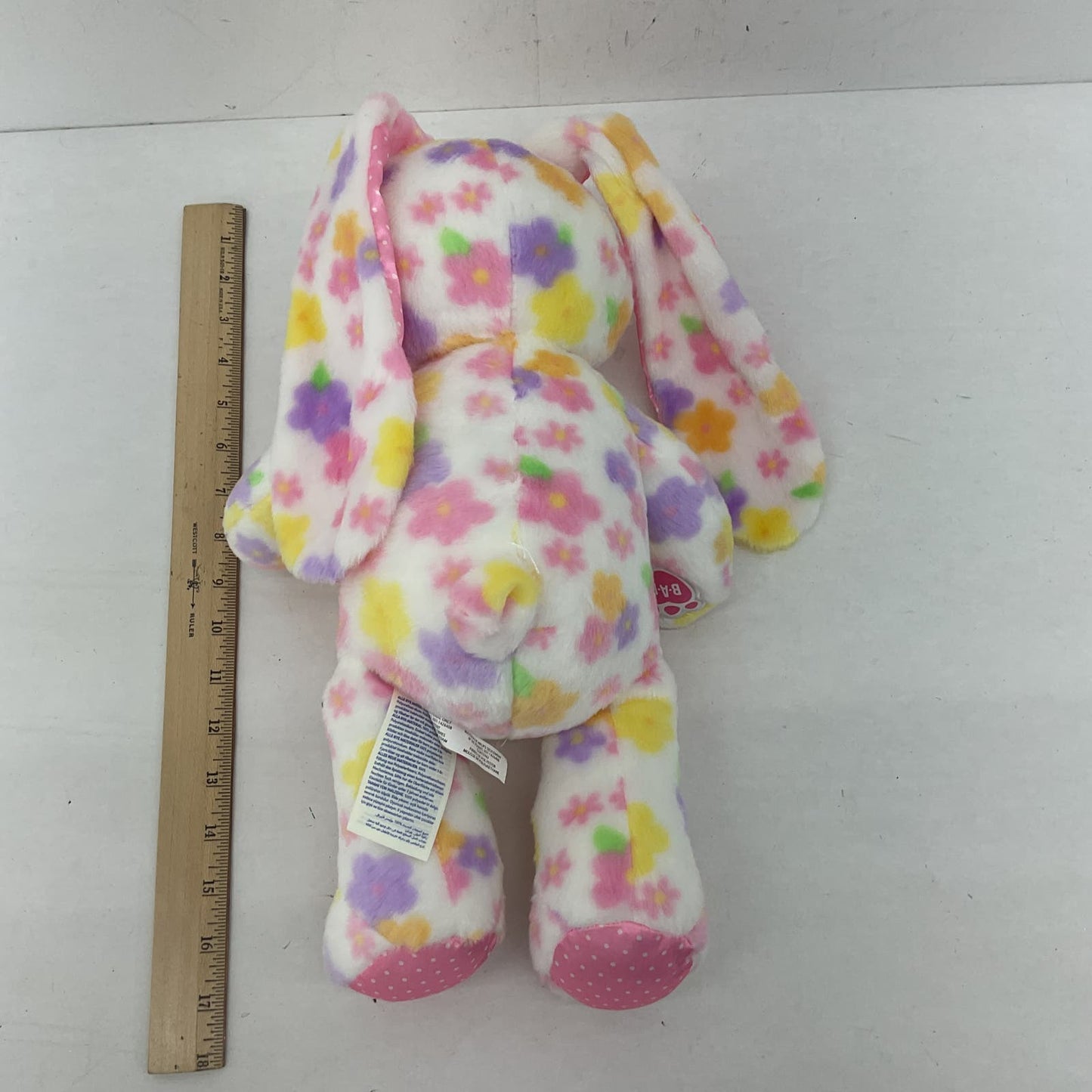 Build-A-Bear White Pink Yellow Purple Bunny Rabbit Stuffed Animal - Warehouse Toys