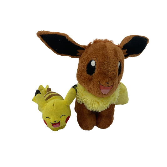 Build A Bear Workshop Brown Eevee Pokemon Plush & Small Pikachu Stuffed Toy - Warehouse Toys