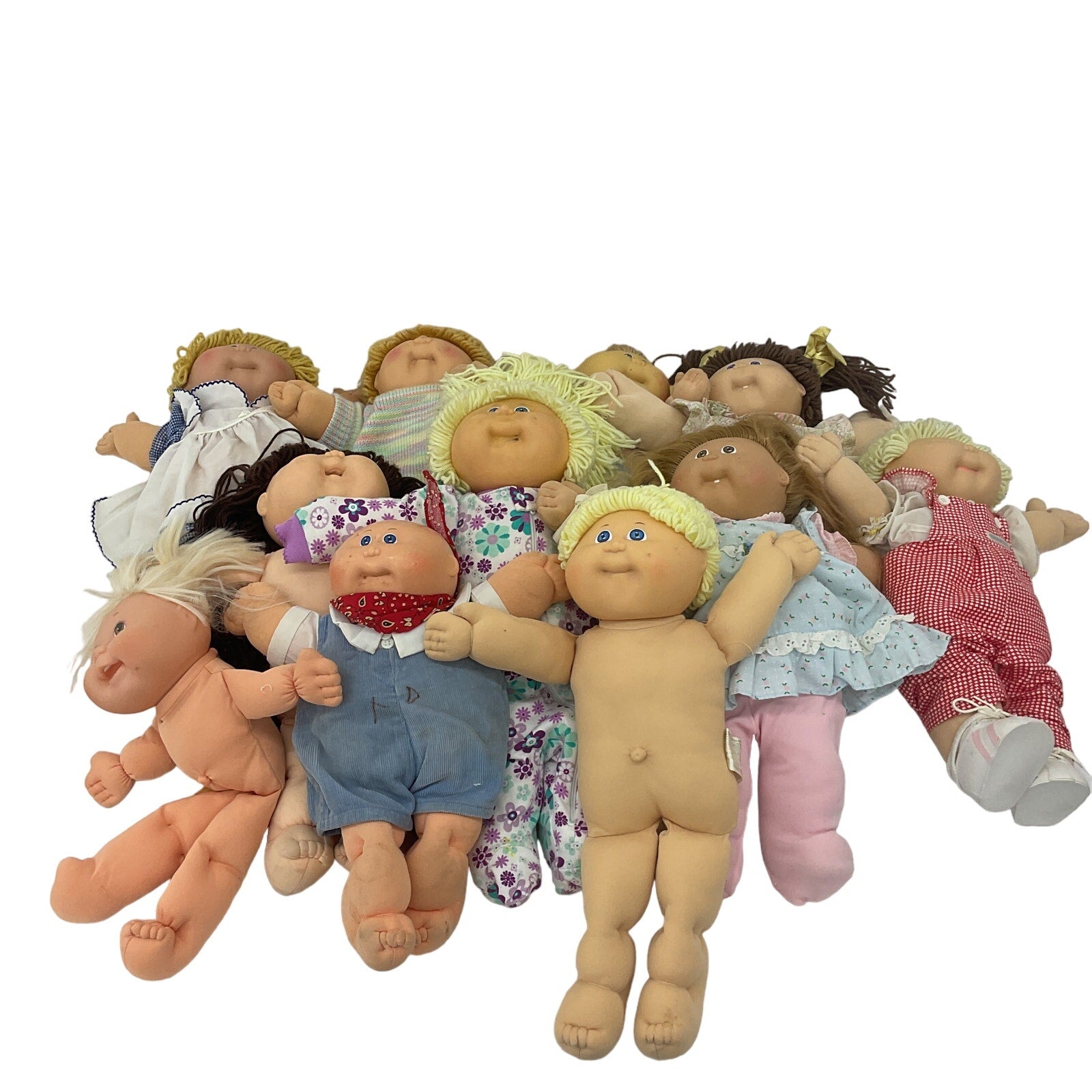 Cabbage Patch Kids CPK Preowned Baby Dolls LOT Boys Girls Blonde Brunette 12 lbs - Warehouse Toys