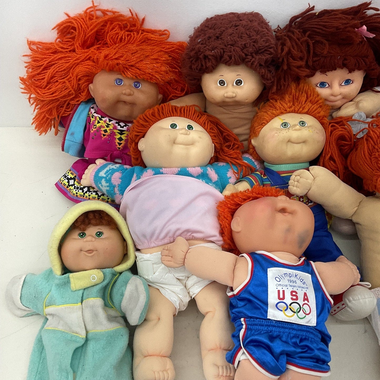 Cabbage Patch Kids & Others Vintage & Modern Baby Dolls LOT Redheaded Yarn Hair - Warehouse Toys