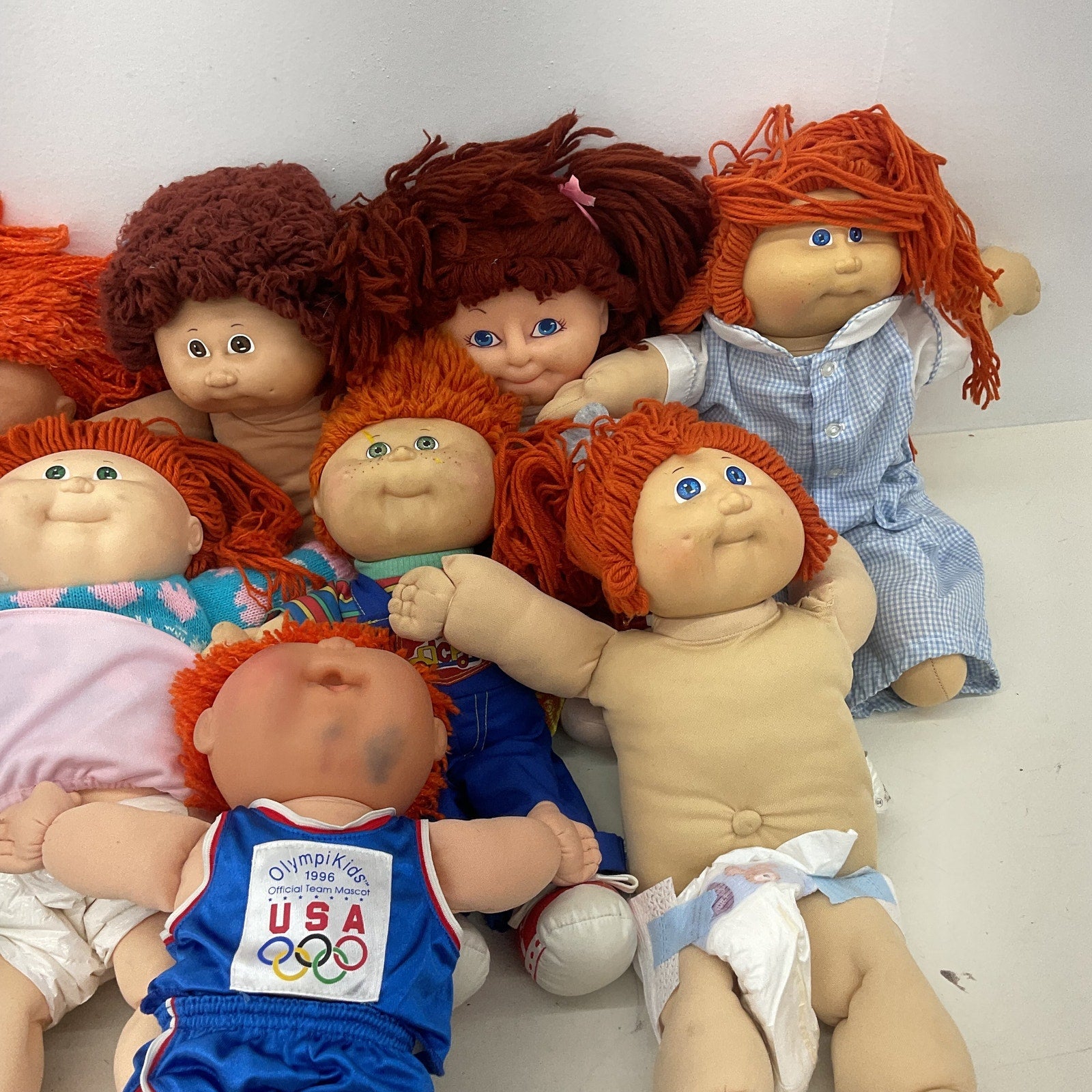 Cabbage Patch Kids & Others Vintage & Modern Baby Dolls LOT Redheaded Yarn Hair - Warehouse Toys