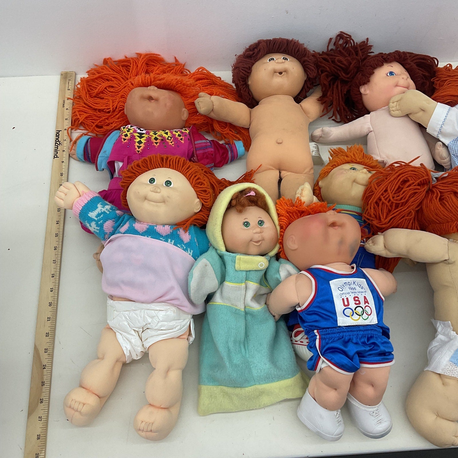 Cabbage Patch Kids & Others Vintage & Modern Baby Dolls LOT Redheaded Yarn Hair - Warehouse Toys