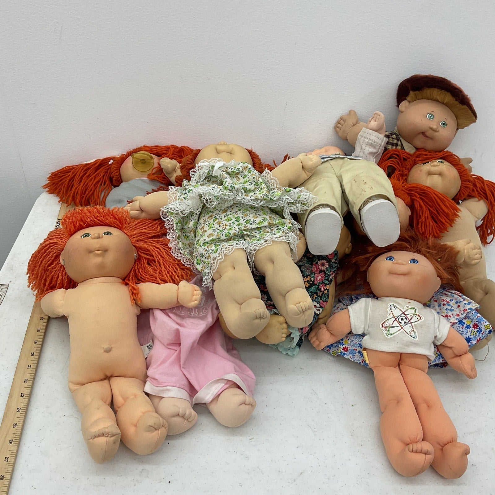 Cabbage Patch Kids Vintage Preowned Baby Dolls 13 lbs LOT Red Headed Yarn Hair - Warehouse Toys