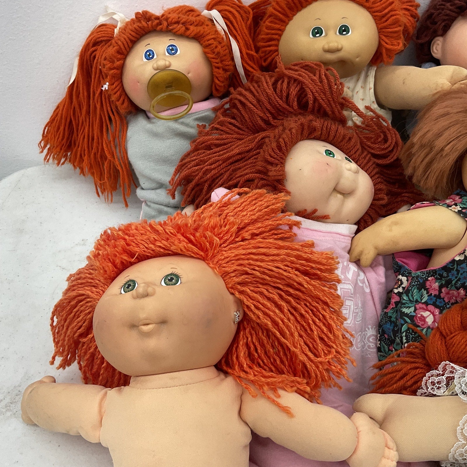 Cabbage Patch Kids Vintage Preowned Baby Dolls 13 lbs LOT Red Headed Yarn Hair - Warehouse Toys