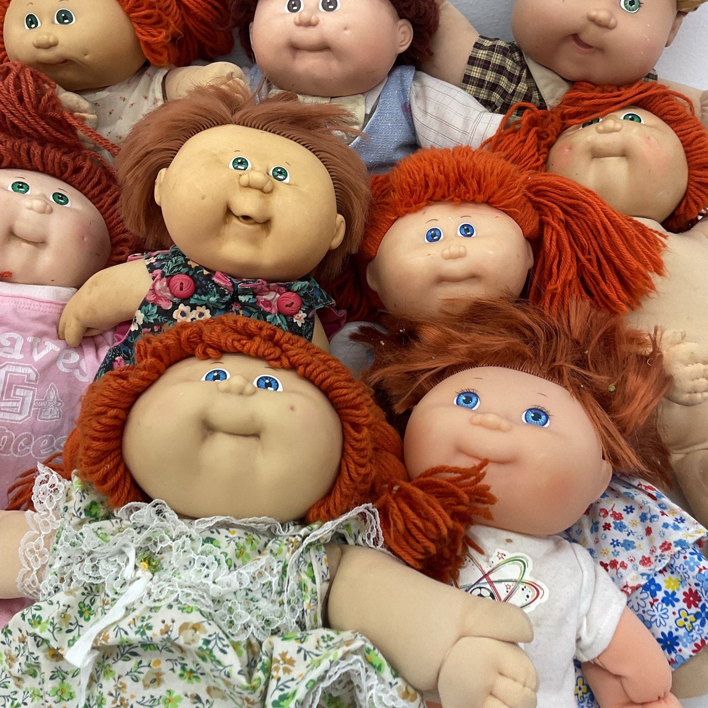 Cabbage Patch Kids Vintage Preowned Baby Dolls 13 lbs LOT Red Headed Yarn Hair - Warehouse Toys