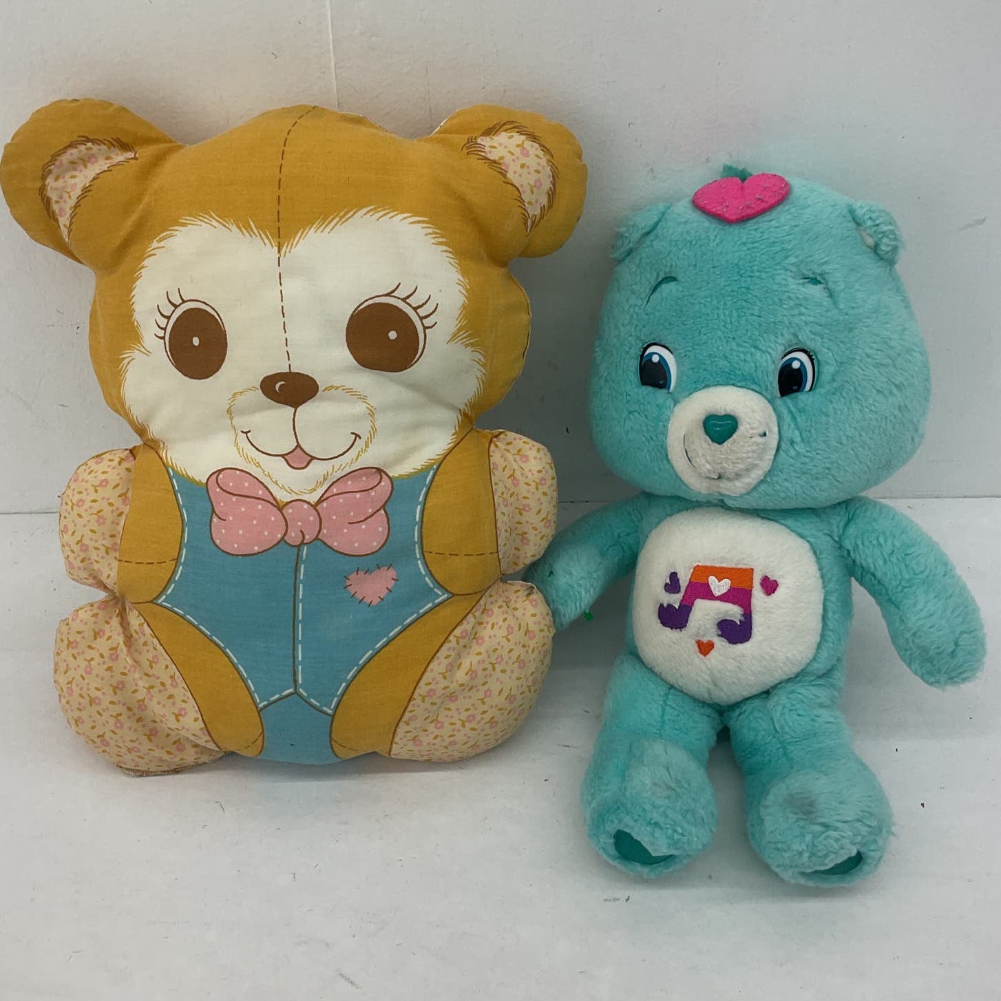 Care Bears Heartsong Stuffed Animal and Vintage PIllow Bear - Blue - Warehouse Toys