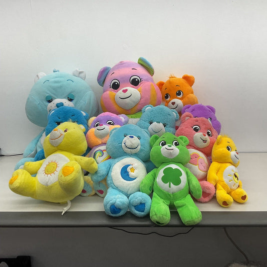 Care Bears Multicolor Green Blue Pink Yellow Stuffed Animal Plush Toy Lot - Warehouse Toys