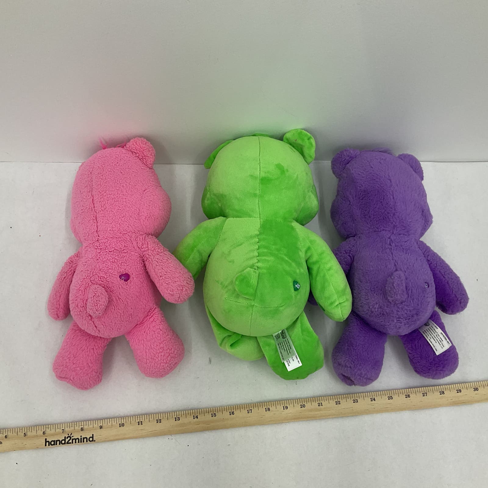 Care Bears Purple Pink Green Plush Stuffed Animal Toy Lot - Warehouse Toys