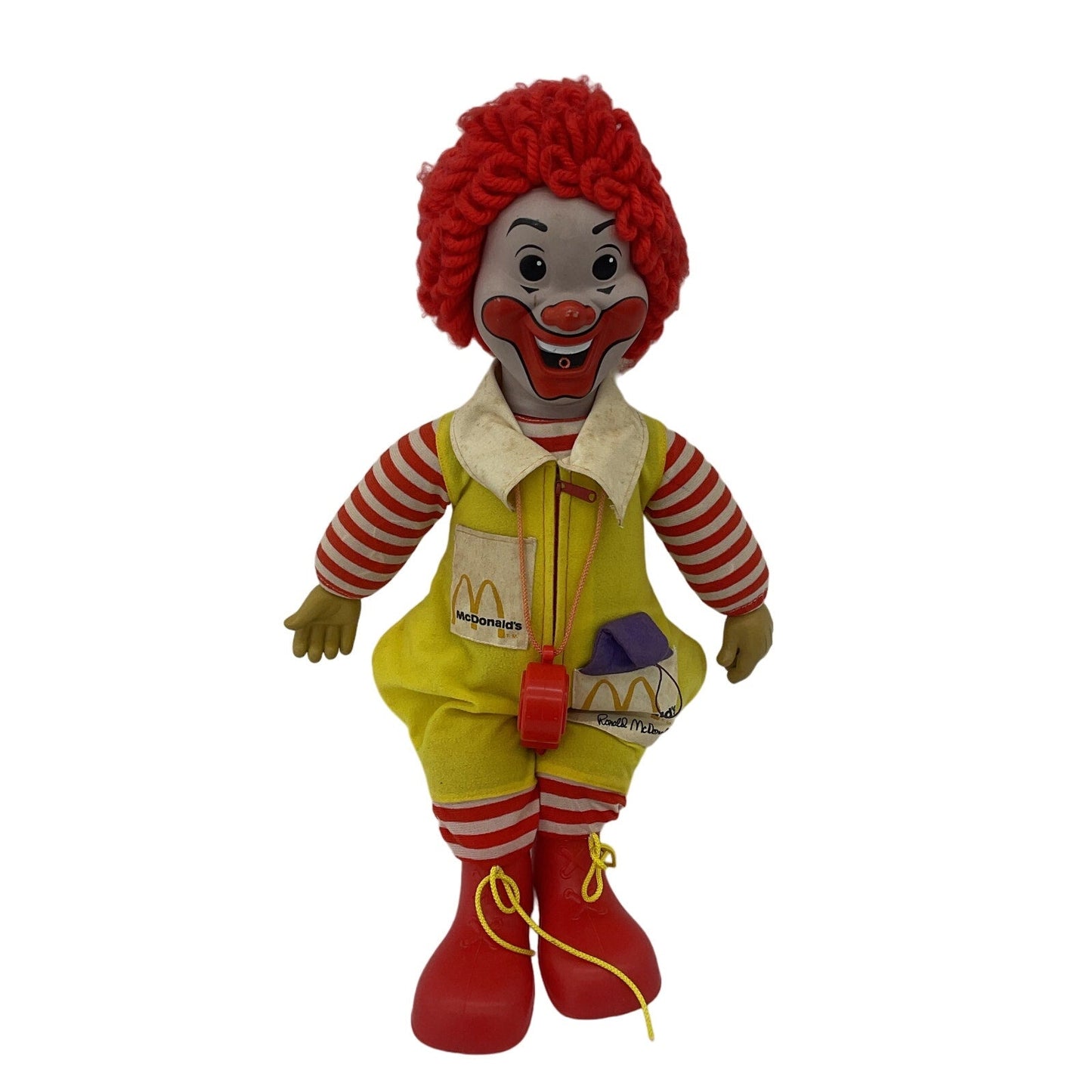 COOL McDonalds Vintage 1978 Ronald McDonald Character Doll w/ Whistle & Grimace - Warehouse Toys