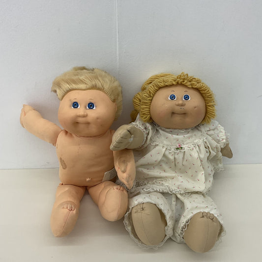 CPK Cabbage Patch Kids LOT 2 Baby Doll Toys Blonde Hair Yarn Hair - Warehouse Toys