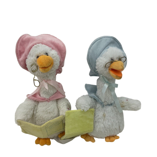 Cuddle Barn LOT 2 Mother Goose Pink Blue Character Plush Dolls - Warehouse Toys