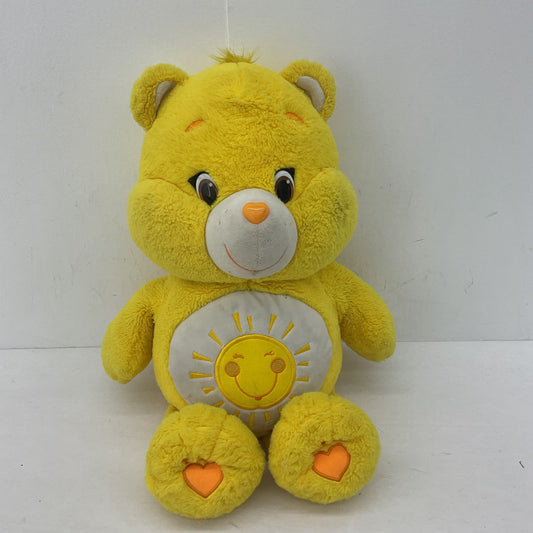 Cuddly SOFT Jumbo Yellow Funshine Sunshine Sun Bellied Plush Care Bear Character - Warehouse Toys