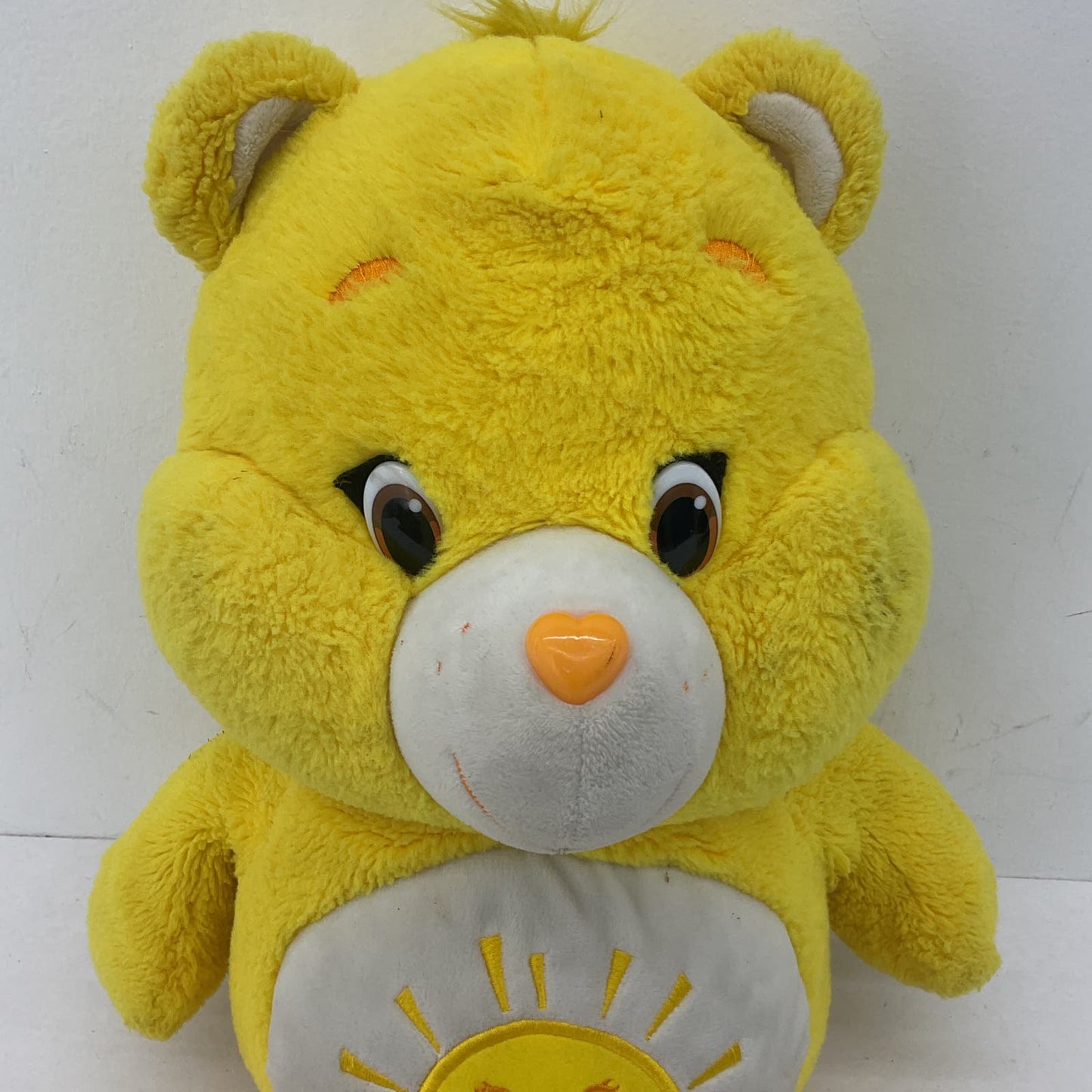 Cuddly SOFT Jumbo Yellow Funshine Sunshine Sun Bellied Plush Care Bear Character - Warehouse Toys