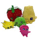 Cute Adorable Soft Shopkins Food Fruit Plush Dolls Strawberry Bananas - Warehouse Toys