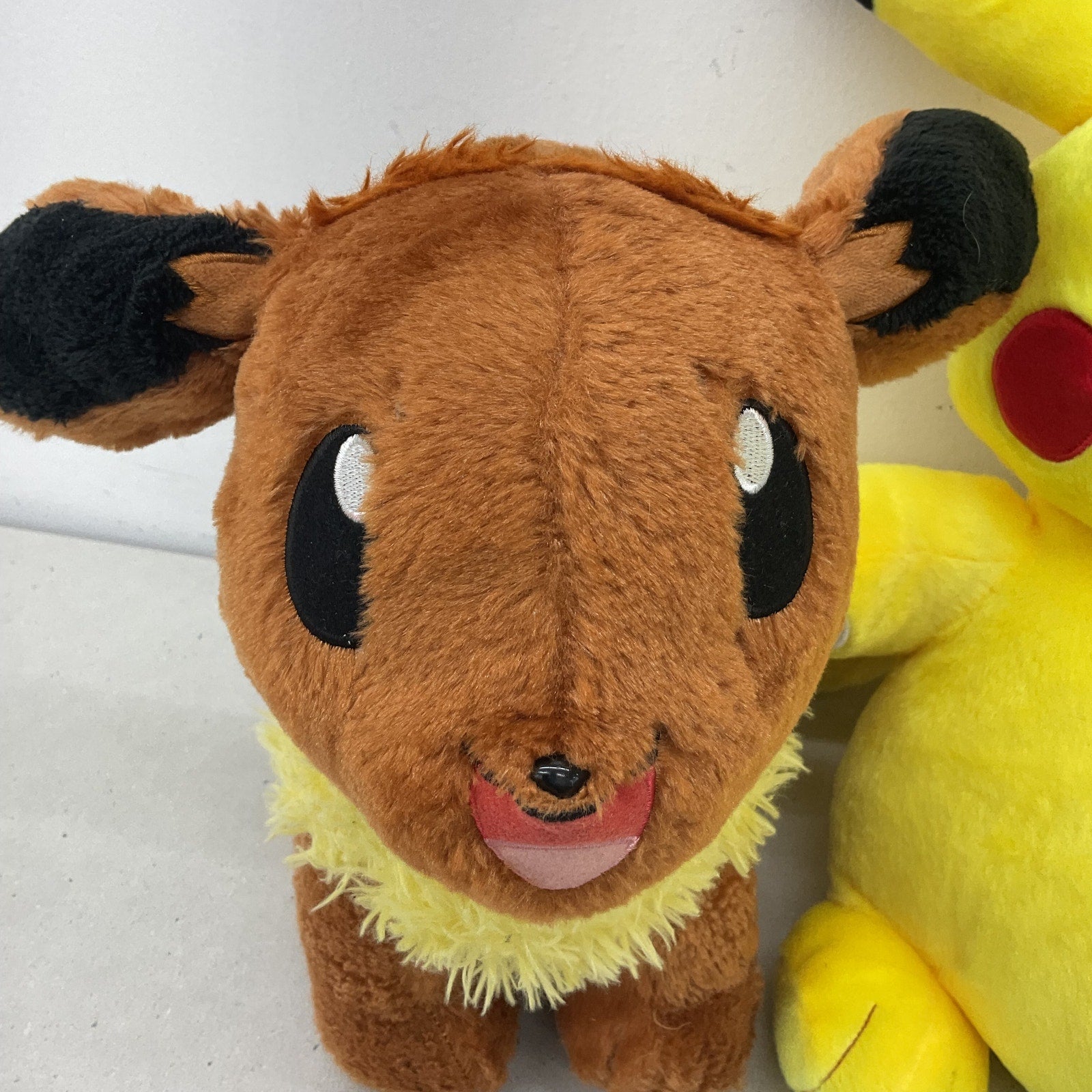 CUTE BABW Build A Bear Workshop Pokemon LOT 2 Pikachu Eevee Plush Dolls Used - Warehouse Toys