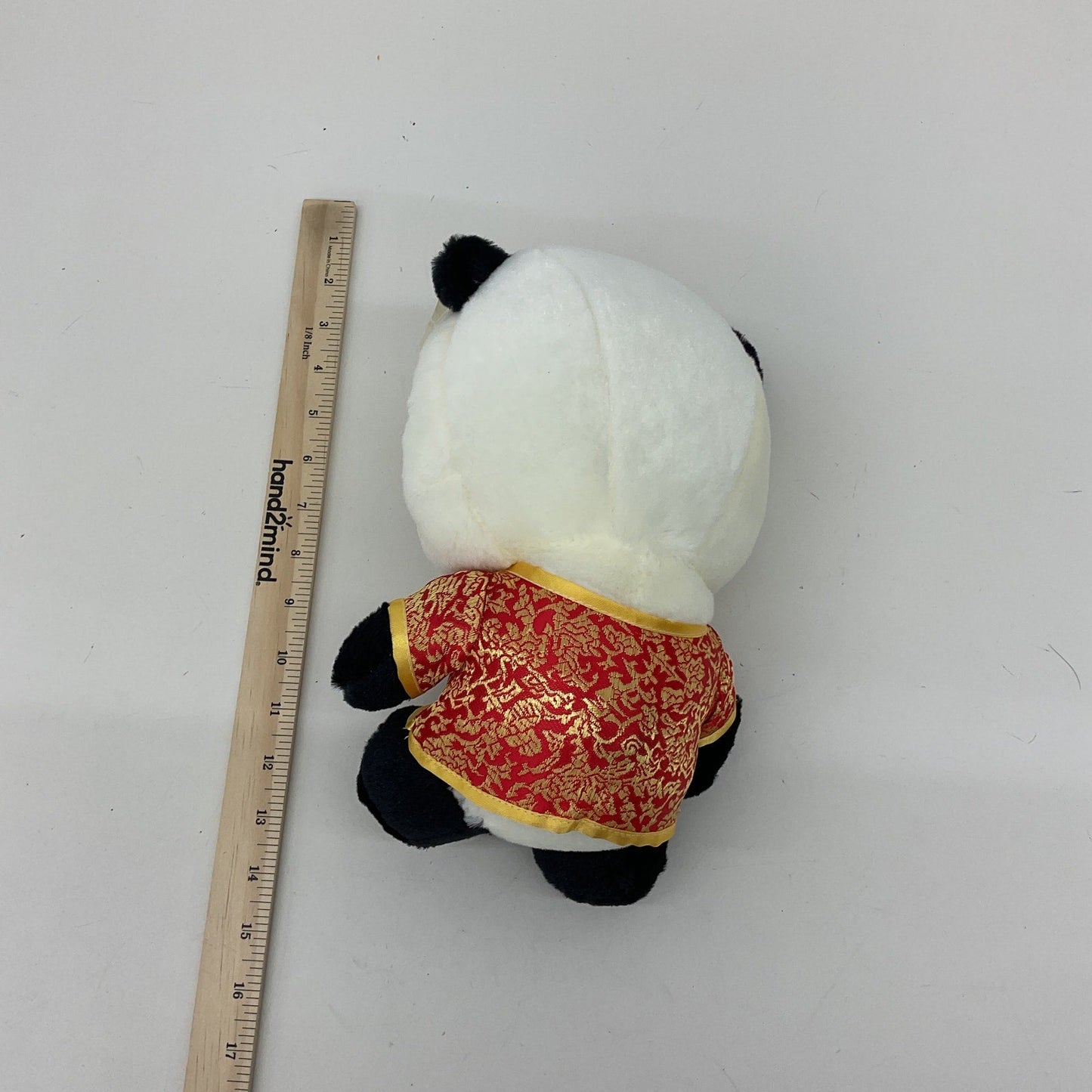 CUTE Cuddly Black White China Panda Bear in Cheongsam Dress Plush Doll - Warehouse Toys