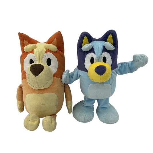 CUTE Cuddly Bluey Character Dog Cartoon Plush LOT of 2 Bingo Bluey Blue Brown - Warehouse Toys