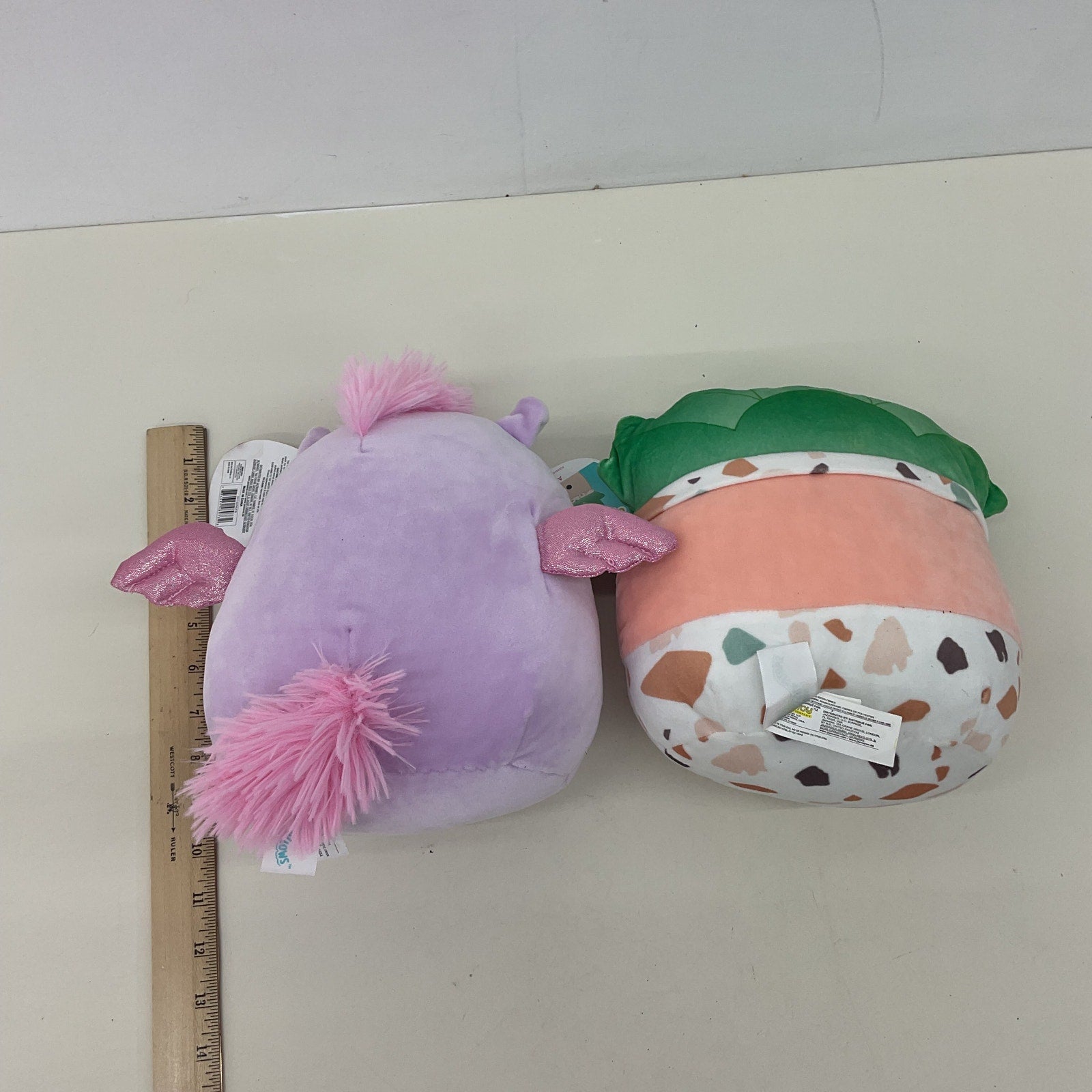 CUTE Cuddly LOT 2 Squishmallows Succulent Plant & Purple Pegasus Horse Plush - Warehouse Toys