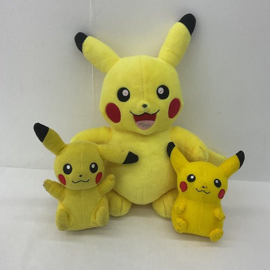 CUTE Cuddly LOT 3 Pokemon Yellow Pikachu Character Plush Dolls Stuffed Toys - Warehouse Toys