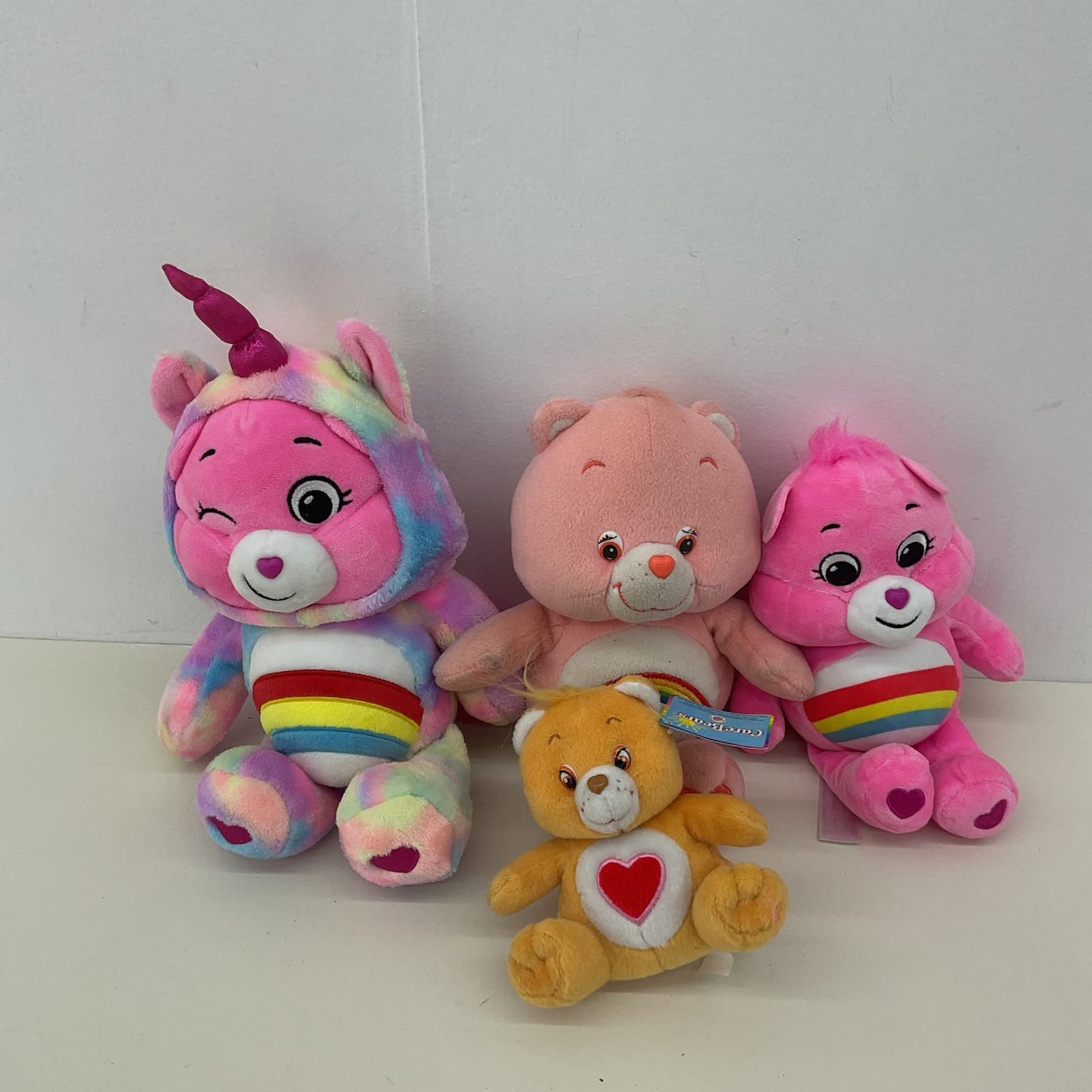 Cute Cuddly LOT Pink Care Bears Tender Heart Cheer Bear Plush Stuffed Animals - Warehouse Toys