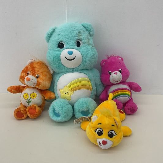 Cute Cuddly TCFC Care Bears LOT Teal Pink Yellow Wish Friend Cheer Stuffed - Warehouse Toys