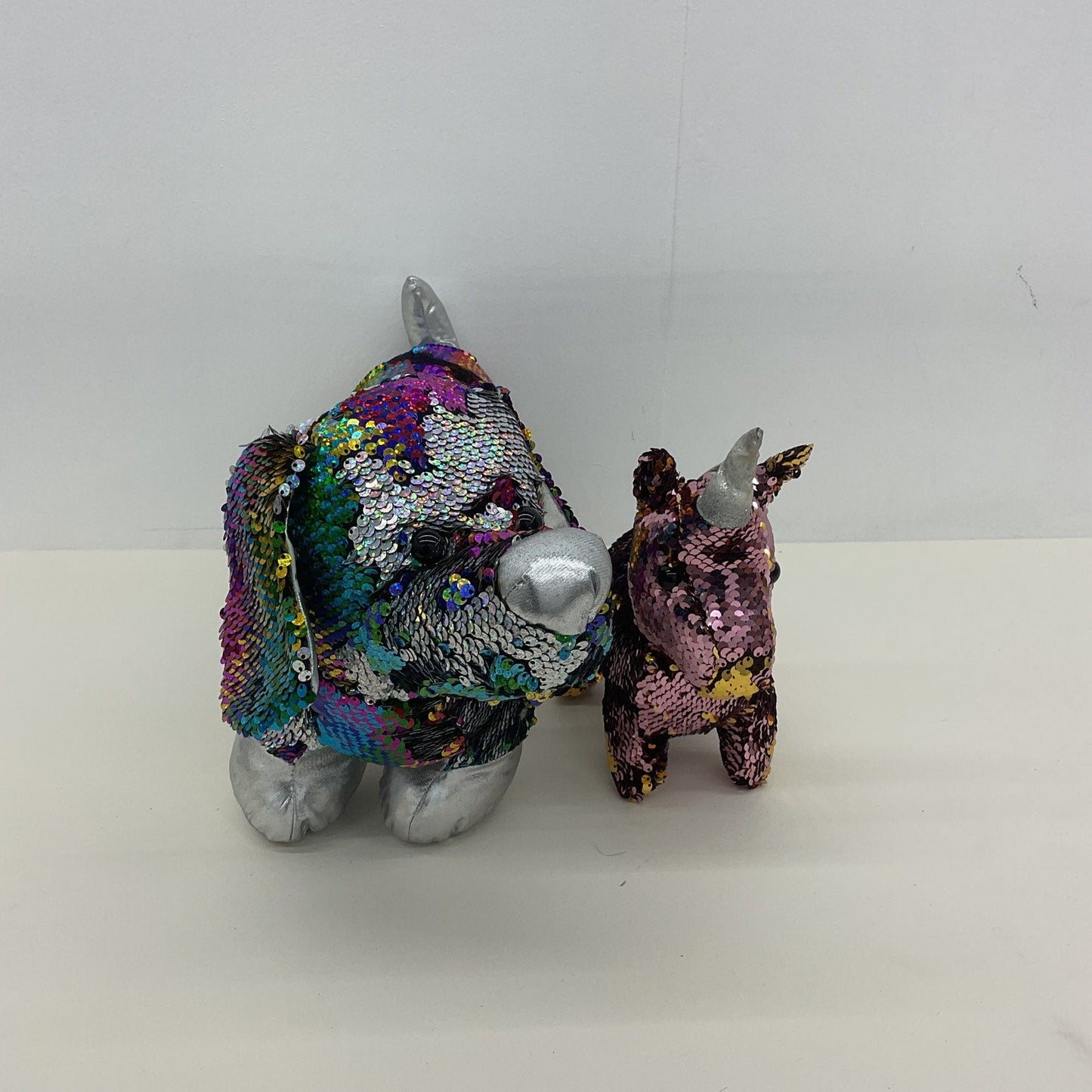 Cute Dan Dee Weiner Dog Pink Unicorn Sequin Embellished Plush Dolls - Warehouse Toys