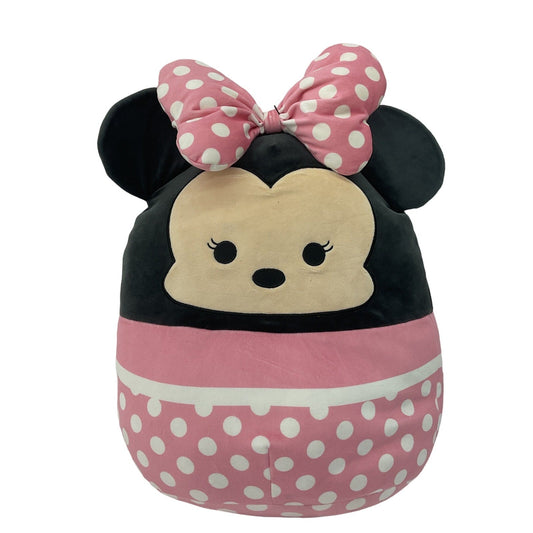 CUTE Disney Round Minnie Mouse Pink Polka Dotted Dress Pillow Plush Doll - Warehouse Toys