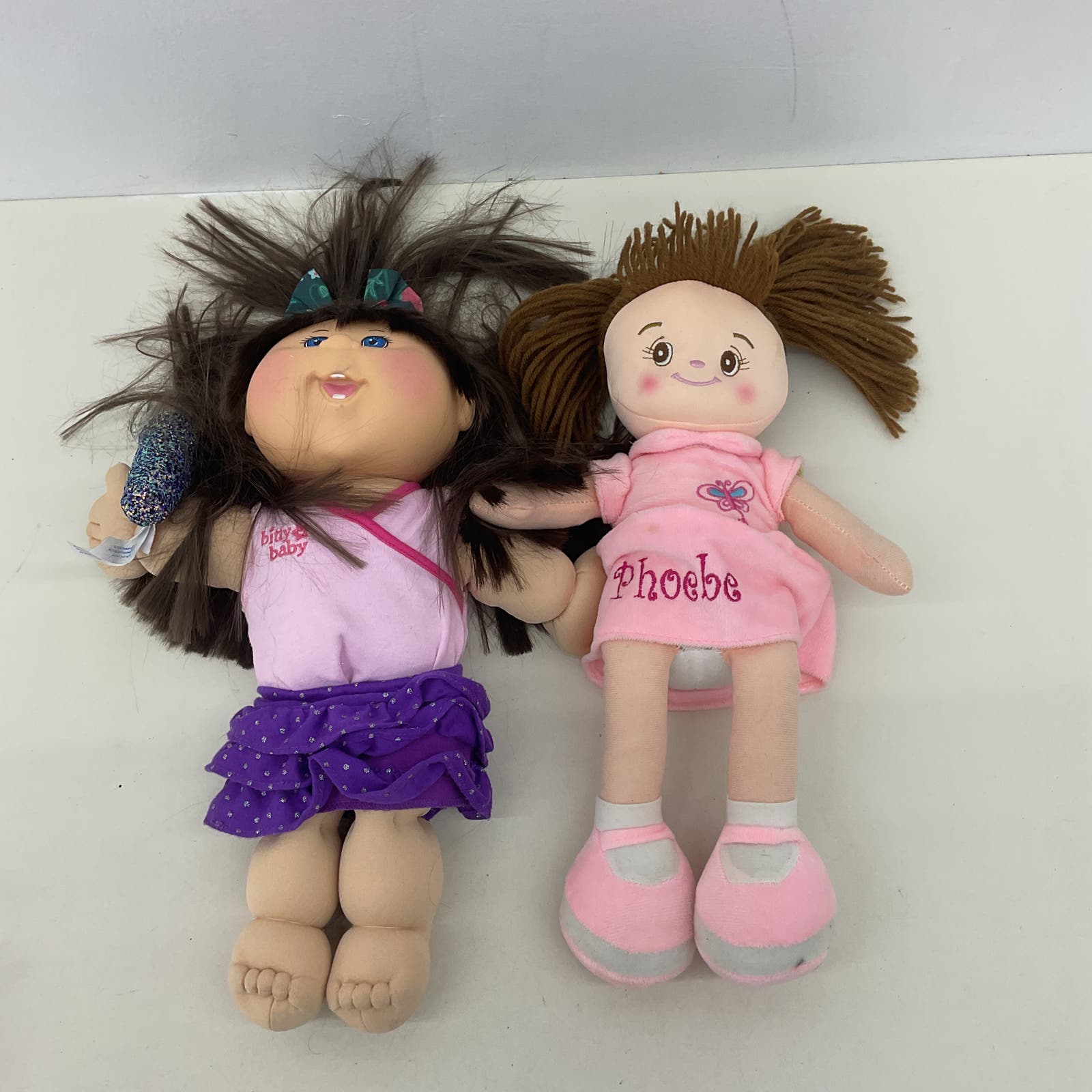 CUTE LOT 2 CPK Cabbage Patch Kids & Dibsies Little Girl Baby Dolls Brunette - Warehouse Toys