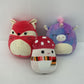 CUTE LOT 3 Squishmallows Plush Toys Purple Zebra Red Fox White Mushroom Stuffed - Warehouse Toys