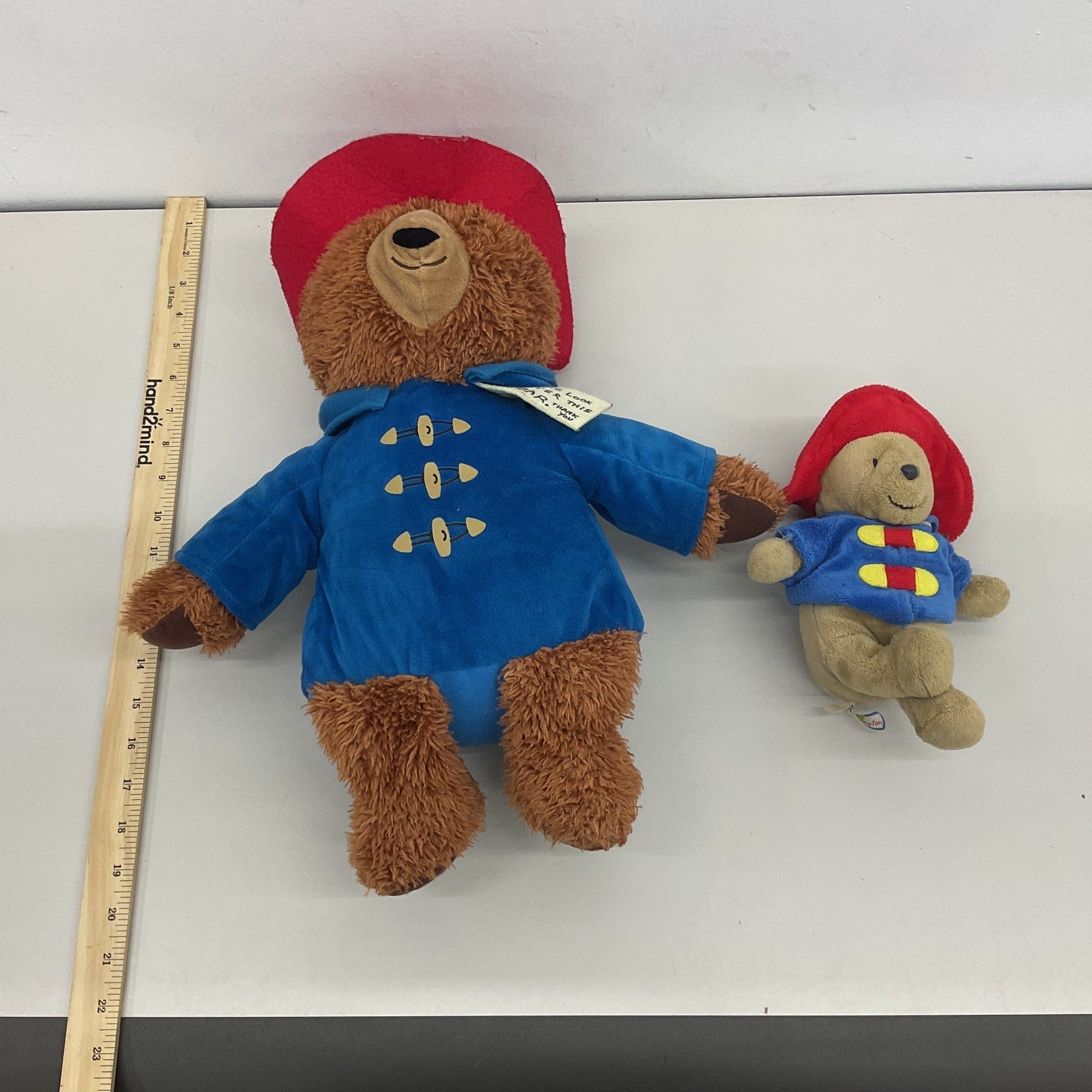 CUTE LOT Paddington Bear Teddy Plush Dolls Stuffed Animals Blue Jacket Red Hat - Warehouse Toys