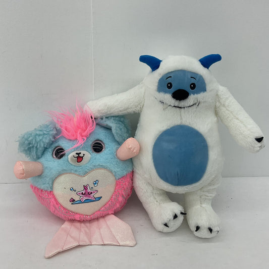 CUTE LOT Six Flags White Yeti & Mermaid Glitter Shimmer Puppy Dog Plush Dolls - Warehouse Toys