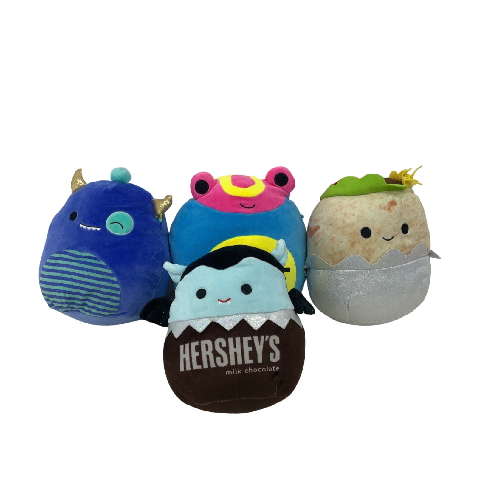 CUTE LOT Squishmallows Character Plush LOT Hershey Bar Dino Tree Frog Burrito - Warehouse Toys