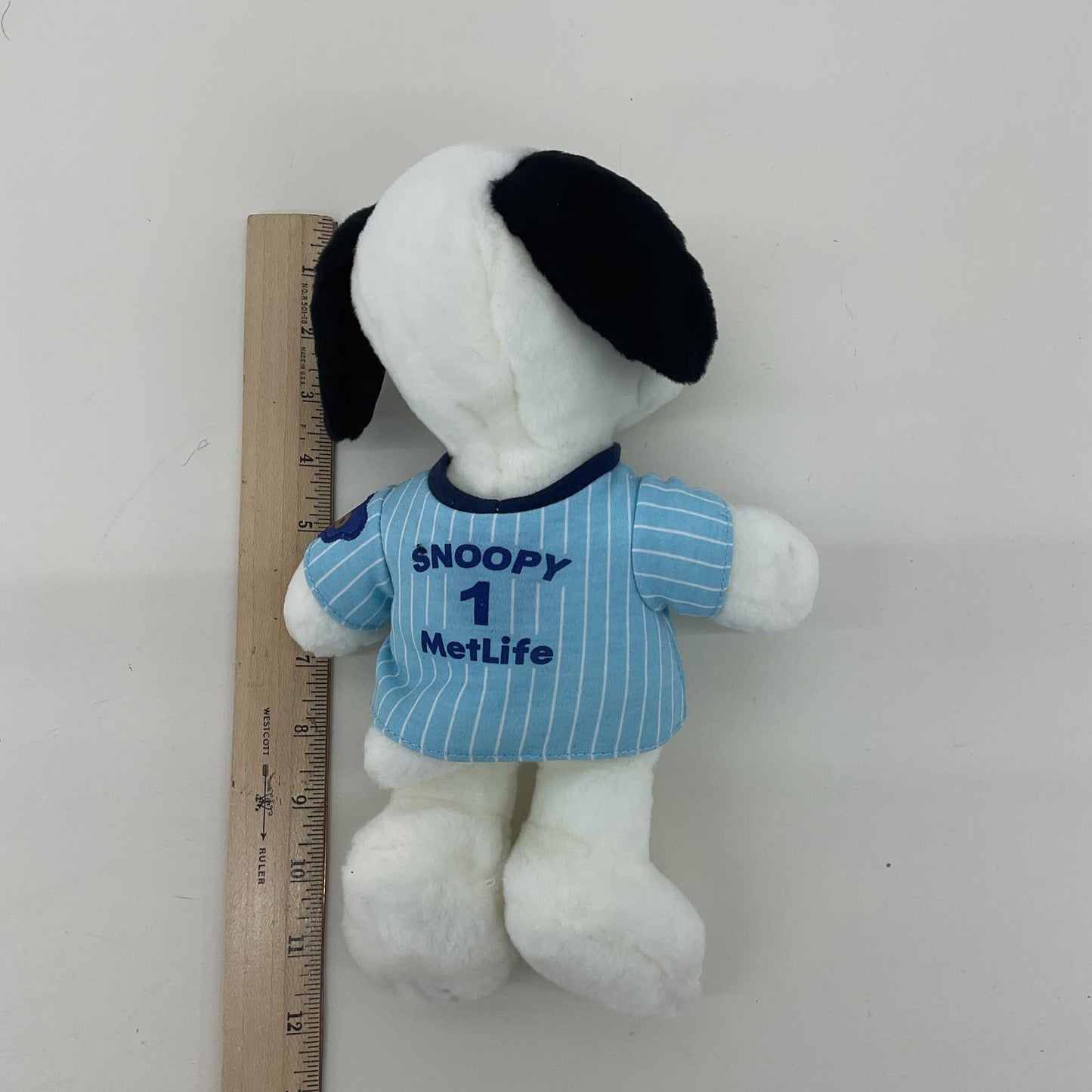 CUTE Met Life White Peanuts Snoopy Chicago Baseball Jersey Plush Doll Stuffed - Warehouse Toys