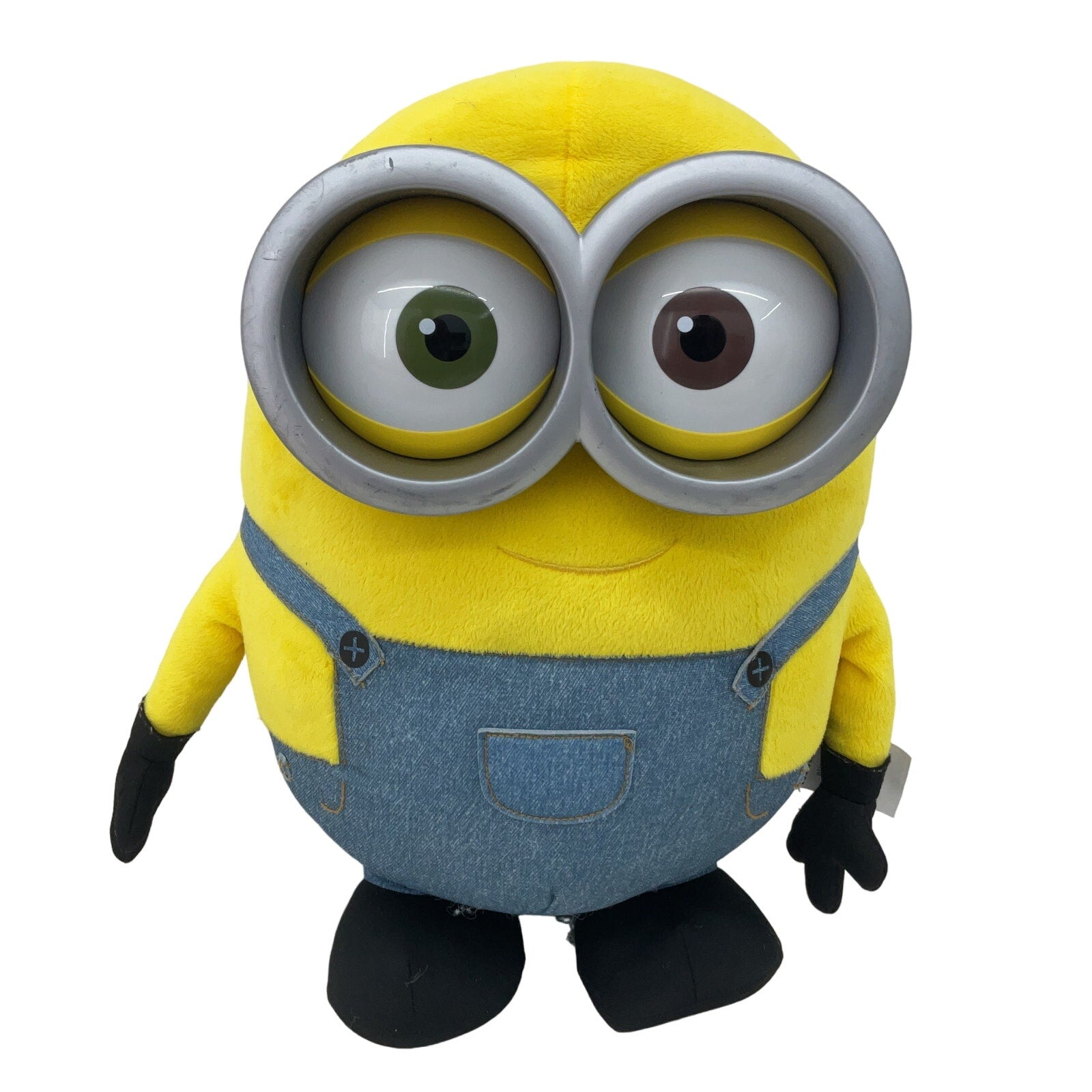 CUTE Minions Yellow Goggles Plush Character Doll in Blue Overalls Preowned - Warehouse Toys