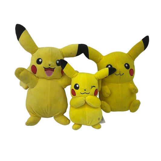 CUTE Mix of 3 Nintendo Pokemon Pikachu Character Plush Dolls Stuffed Toys - Warehouse Toys