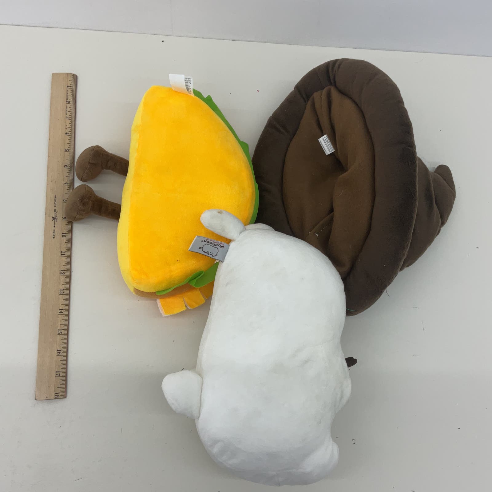 CUTE Plush LOT White Pusheen Cat Yellow Let's Taco Bout It Emoji Poop Stuffed - Warehouse Toys