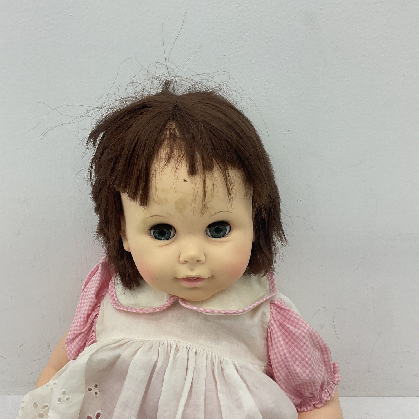 CUTE Preowned Play Baby Doll Effanbee Brunette 1987 Baby Doll Little Girl - Warehouse Toys