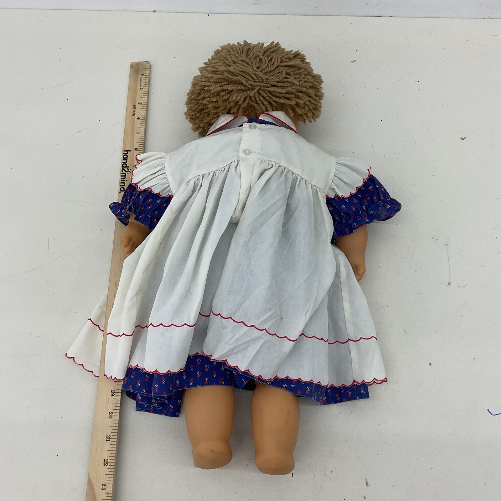 CUTE Preowned Vintage Davidcraft Large Soft Body Doll Plastic Head Yarn Hair - Warehouse Toys